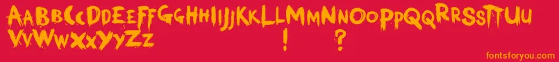 KerberosFang Font – Orange Fonts on Red Background