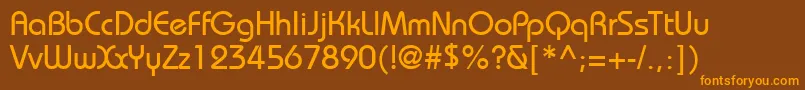 BahamasNormal-Schriftart – Orangefarbene Schriften auf braunem Hintergrund