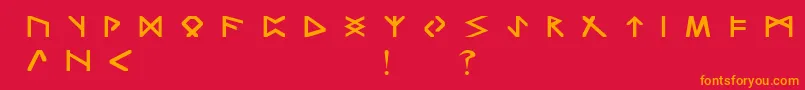 TrondheimNormal Font – Orange Fonts on Red Background