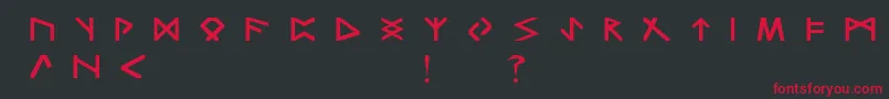 フォントTrondheimNormal – 黒い背景に赤い文字