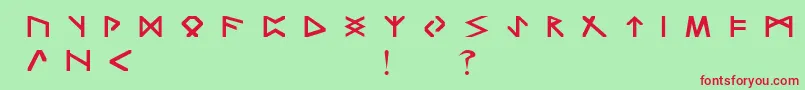 Czcionka TrondheimNormal – czerwone czcionki na zielonym tle