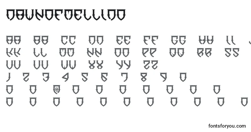 DawnOfMellidoフォント–アルファベット、数字、特殊文字