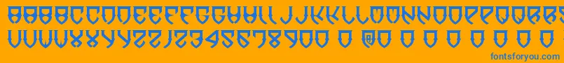 DawnOfMellido Font – Blue Fonts on Orange Background