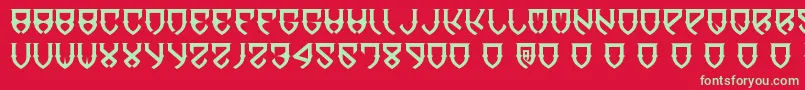 フォントDawnOfMellido – 赤い背景に緑の文字