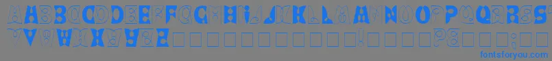 LoopdeloopMedium-Schriftart – Blaue Schriften auf grauem Hintergrund