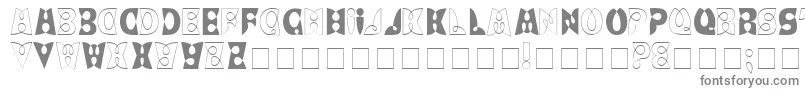 LoopdeloopMedium-fontti – harmaat kirjasimet valkoisella taustalla