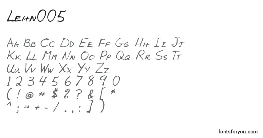 Czcionka Lehn005 – alfabet, cyfry, specjalne znaki