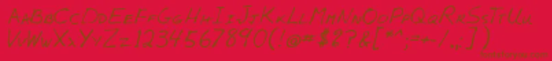 Lehn005 Font – Brown Fonts on Red Background