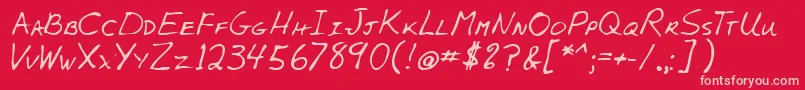 Lehn005 Font – Pink Fonts on Red Background
