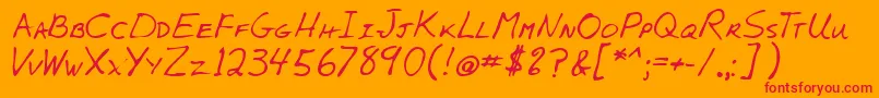 Lehn005 Font – Red Fonts on Orange Background