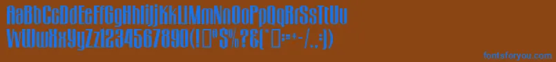 フォントGogoBig – 茶色の背景に青い文字