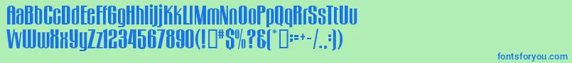 GogoBig-fontti – siniset fontit vihreällä taustalla