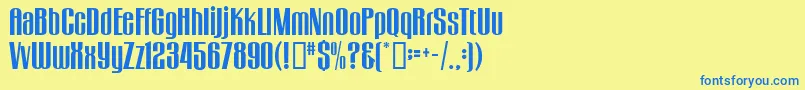 GogoBig-Schriftart – Blaue Schriften auf gelbem Hintergrund