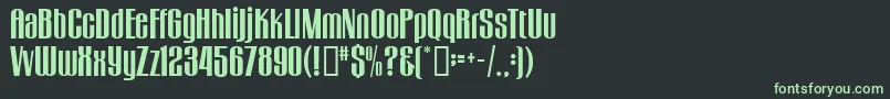 GogoBig-fontti – vihreät fontit mustalla taustalla