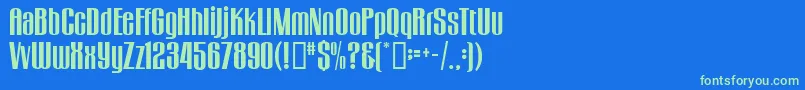 GogoBig-fontti – vihreät fontit sinisellä taustalla