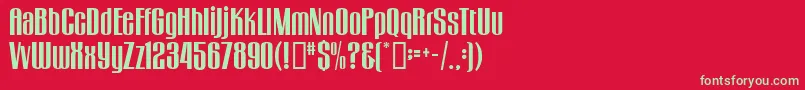 GogoBig-Schriftart – Grüne Schriften auf rotem Hintergrund