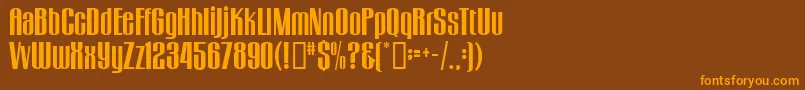 フォントGogoBig – オレンジ色の文字が茶色の背景にあります。