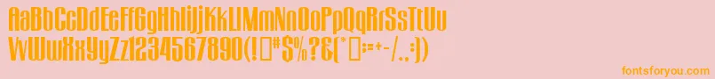 Fonte GogoBig – fontes laranjas em um fundo rosa