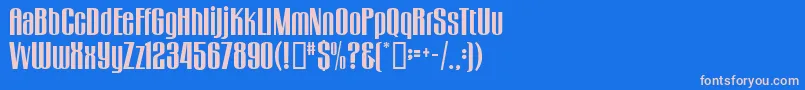 GogoBig-Schriftart – Rosa Schriften auf blauem Hintergrund