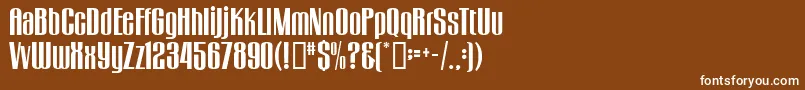 GogoBig-fontti – valkoiset fontit ruskealla taustalla