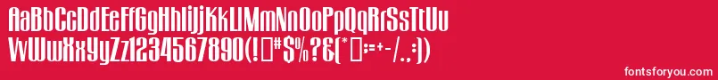 GogoBig-fontti – valkoiset fontit punaisella taustalla
