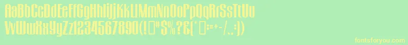 GogoBig-fontti – keltaiset fontit vihreällä taustalla