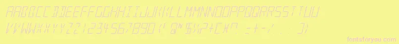 Czcionka Ledreali – różowe czcionki na żółtym tle