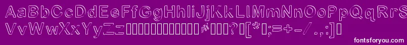 Byronblock-Schriftart – Weiße Schriften auf violettem Hintergrund