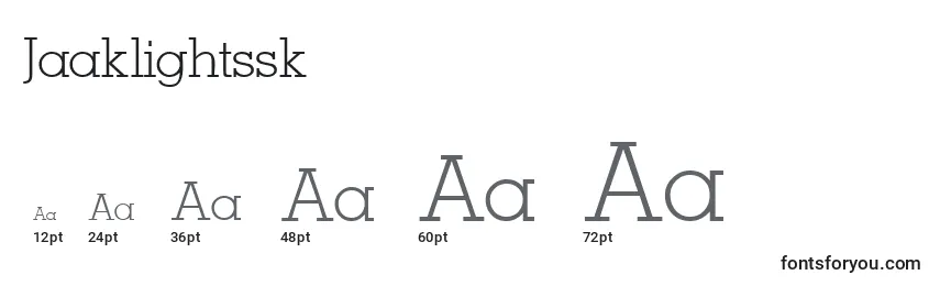 sizes of jaaklightssk font, jaaklightssk sizes