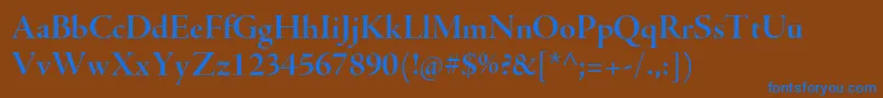 AjensonproBolddisp-Schriftart – Blaue Schriften auf braunem Hintergrund