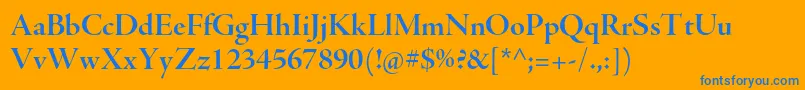 More about AjensonproBolddisp Font AjensonproBolddisp Font – Blue Fonts on Orange Background