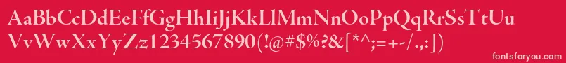 AjensonproBolddisp Font – Pink Fonts on Red Background