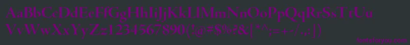 フォントAjensonproBolddisp – 黒い背景に紫のフォント