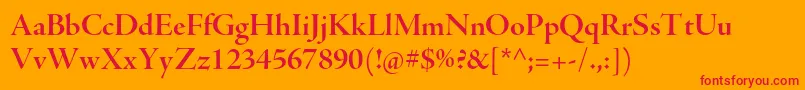 AjensonproBolddisp Font – Red Fonts on Orange Background