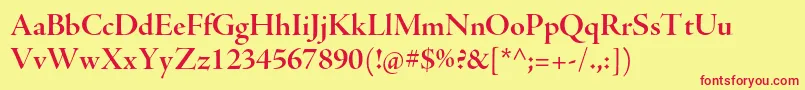 AjensonproBolddisp Font – Red Fonts on Yellow Background