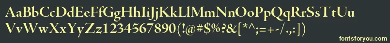 More about AjensonproBolddisp Font AjensonproBolddisp Font – Yellow Fonts on Black Background