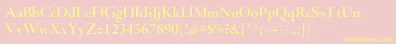 AjensonproBolddisp Font – Yellow Fonts on Pink Background