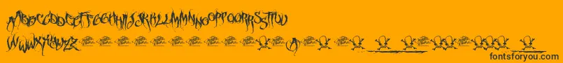 McfFuneraChaotic Font – Black Fonts on Orange Background