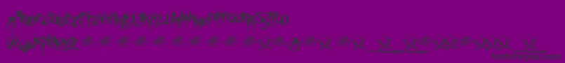 フォントMcfFuneraChaotic – 紫の背景に黒い文字