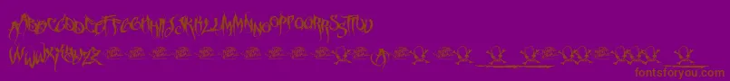 McfFuneraChaotic Font – Brown Fonts on Purple Background