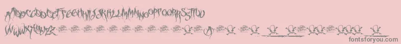 McfFuneraChaotic Font – Gray Fonts on Pink Background