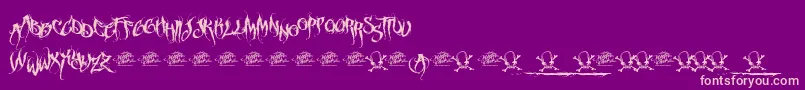 McfFuneraChaotic Font – Pink Fonts on Purple Background