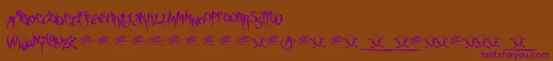 Шрифт McfFuneraChaotic – фиолетовые шрифты на коричневом фоне