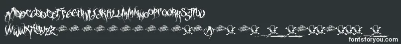 Шрифт McfFuneraChaotic – белые шрифты на чёрном фоне