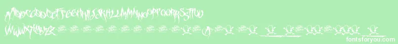 McfFuneraChaotic Font – White Fonts on Green Background