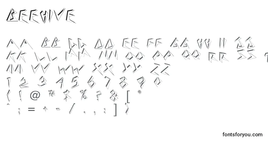 Schriftart Beehive – Alphabet, Zahlen, spezielle Symbole