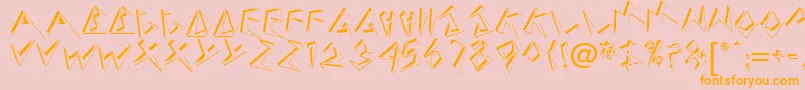 Beehive-Schriftart – Orangefarbene Schriften auf rosa Hintergrund