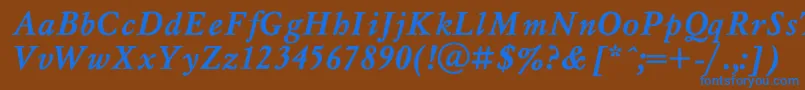 MyslBo1 Font – Blue Fonts on Brown Background