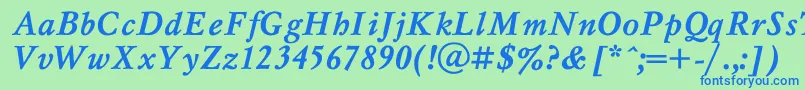 MyslBo1 Font – Blue Fonts on Green Background