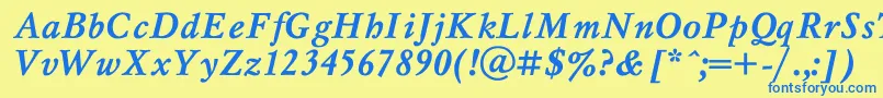 MyslBo1 Font – Blue Fonts on Yellow Background